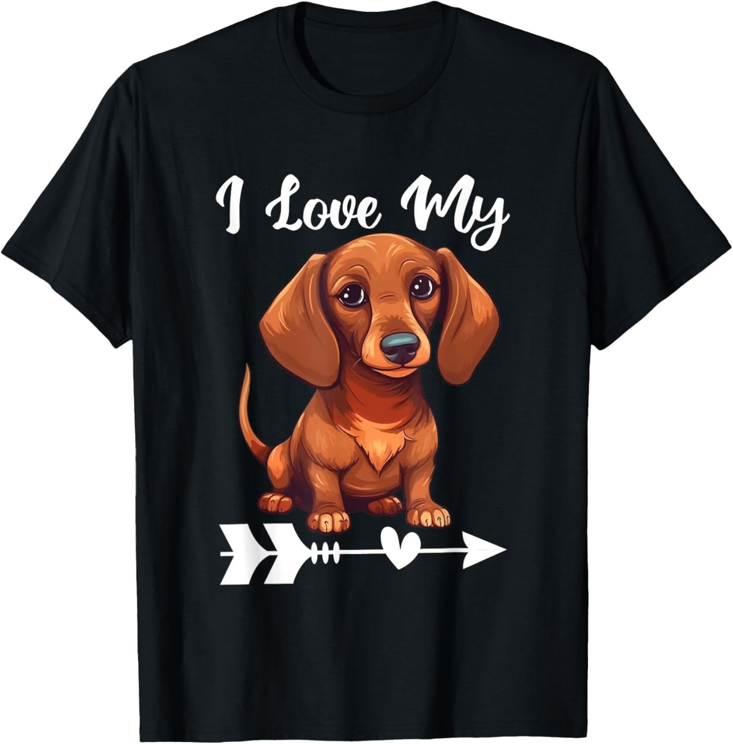 I Love My Dachshund - Wiener Dog Trainer Breeder Pet Owner Women Girls Kids T-Shirt - T-Shirt | Black