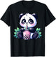 Kawaii Cute Anime Panda Drinking Bubble Tea Boba Tea Panda T-Shirt - T-Shirt | Black