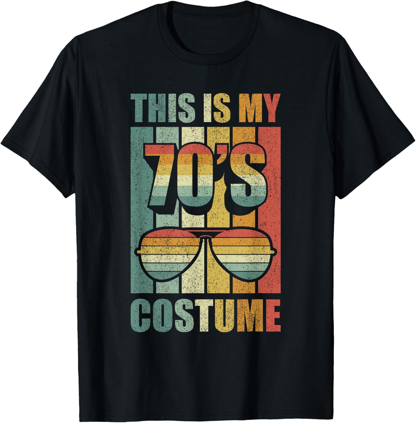 Retro This is My 70's Costume Shirt Funny 70's Party Vintage T-Shirt - T-Shirt | Black