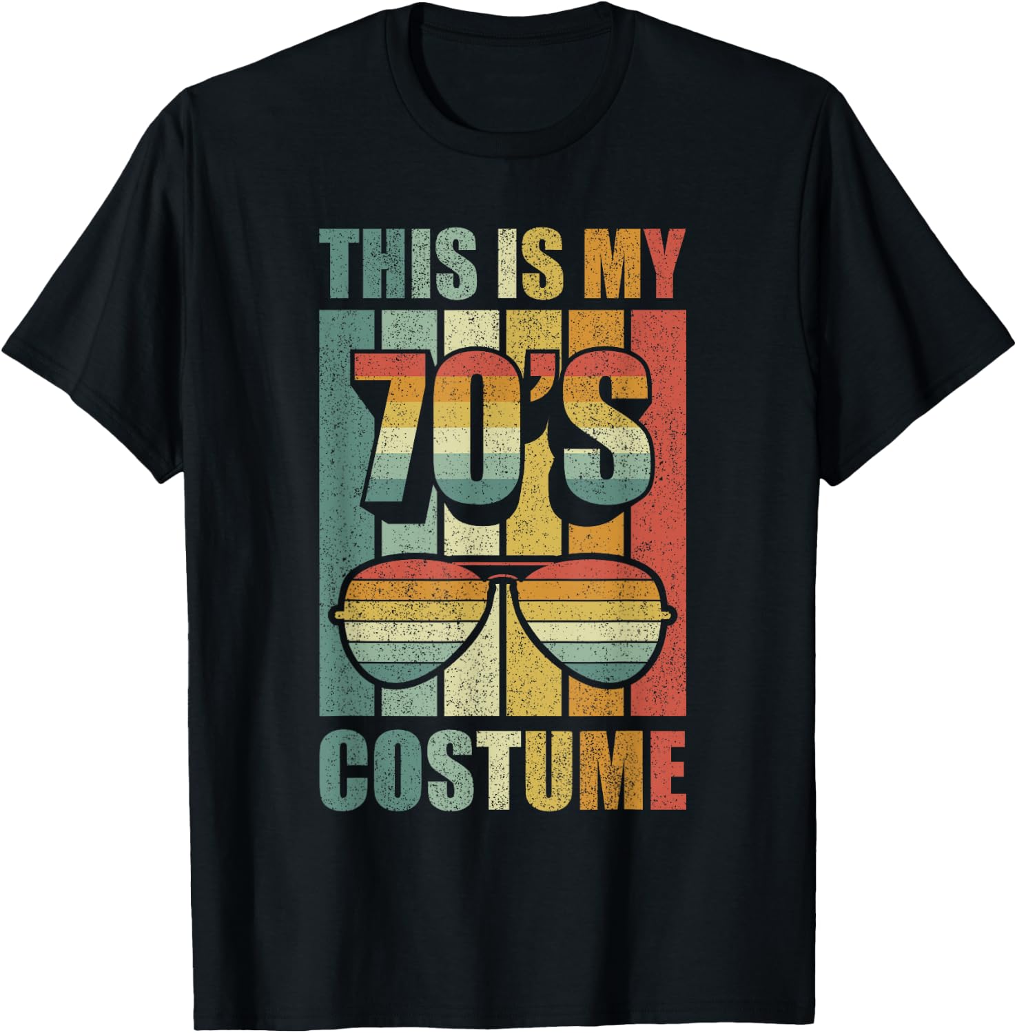 Retro This is My 70's Costume Shirt Funny 70's Party Vintage T-Shirt - T-Shirt | Black