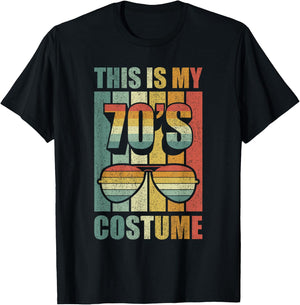 Retro This is My 70's Costume Shirt Funny 70's Party Vintage T-Shirt - T-Shirt | Black