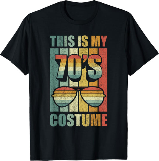 Retro This is My 70's Costume Shirt Funny 70's Party Vintage T-Shirt - T-Shirt | Black