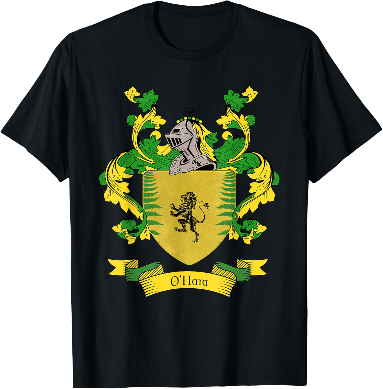 O'Hara Coat of Arms | O'Hara Surname Family Crest T-Shirt - T-Shirt | Black