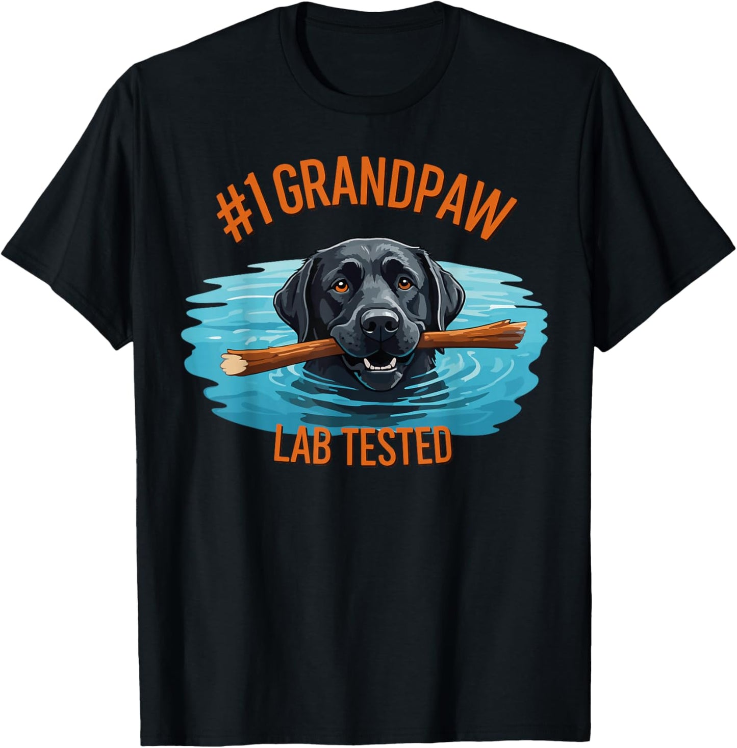 #1 GRANDPAW lab tested Best Dog Grandpa Labrador Retriever T-Shirt - T-Shirt | Black