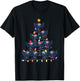 Christmas Tree Lights Men Women Santa Raven Xmas PJs T-Shirt - T-Shirt | Black