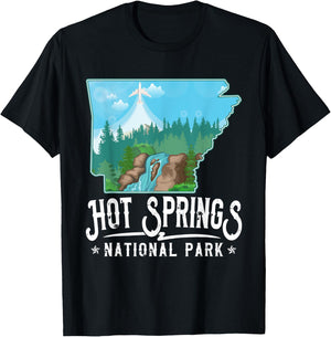 Retro Funny Vintage Hot Springs Women Men Arkansas AR Lover T-Shirt - T-Shirt | Black