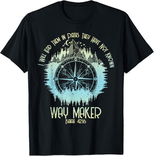 Spiritual Way Maker Bible Verse Christian Faith Way Maker T-Shirt - T-Shirt | Black