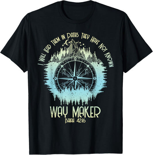 Spiritual Way Maker Bible Verse Christian Faith Way Maker T-Shirt - T-Shirt | Black