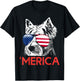 Merica Westie American Flag 4th of July Independence Day T-Shirt - T-Shirt | Black