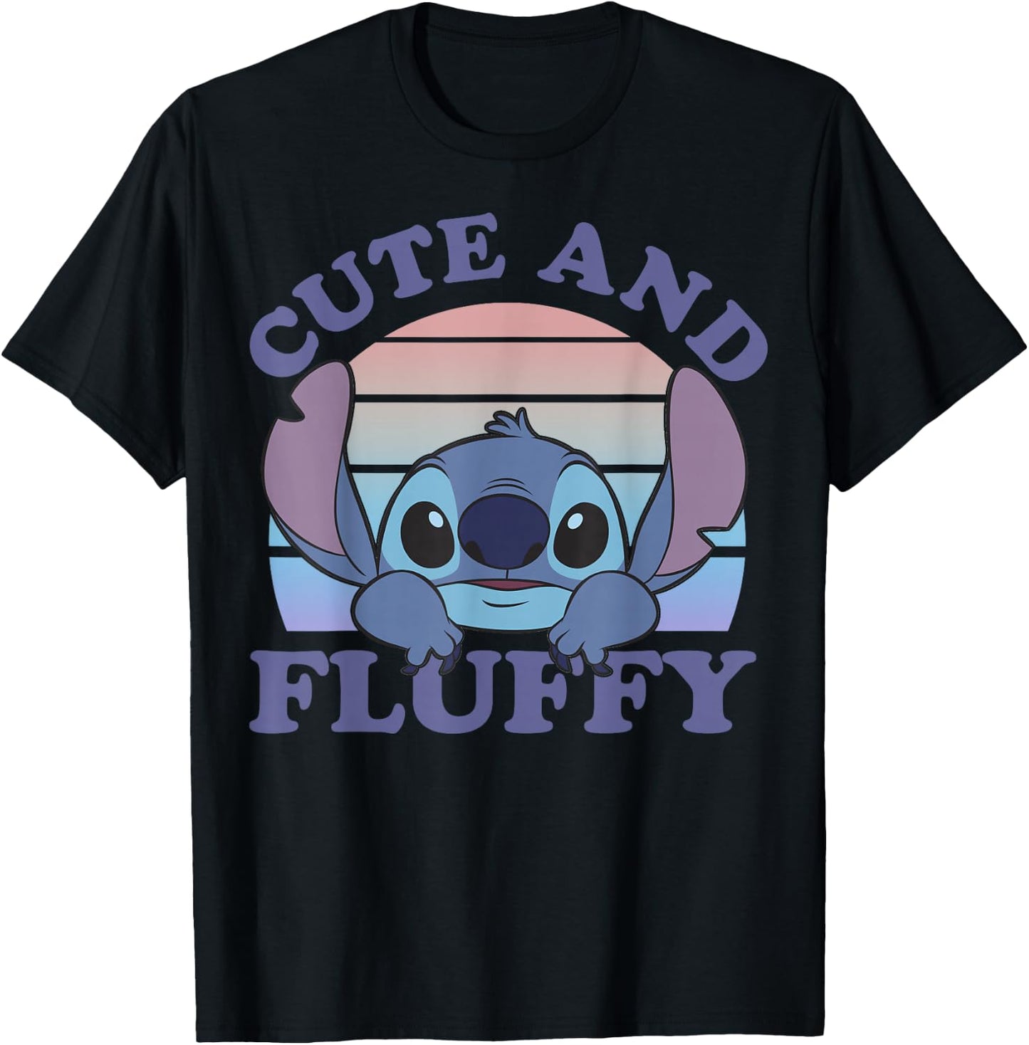 Disney Lilo & Stitch 626 Stitch Day Cute and Fluffy Portrait T-Shirt - T-Shirt | Black