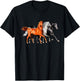 Cool 3 Wild Horses Running Around Vintage Novelty T-Shirt - T-Shirt | Black