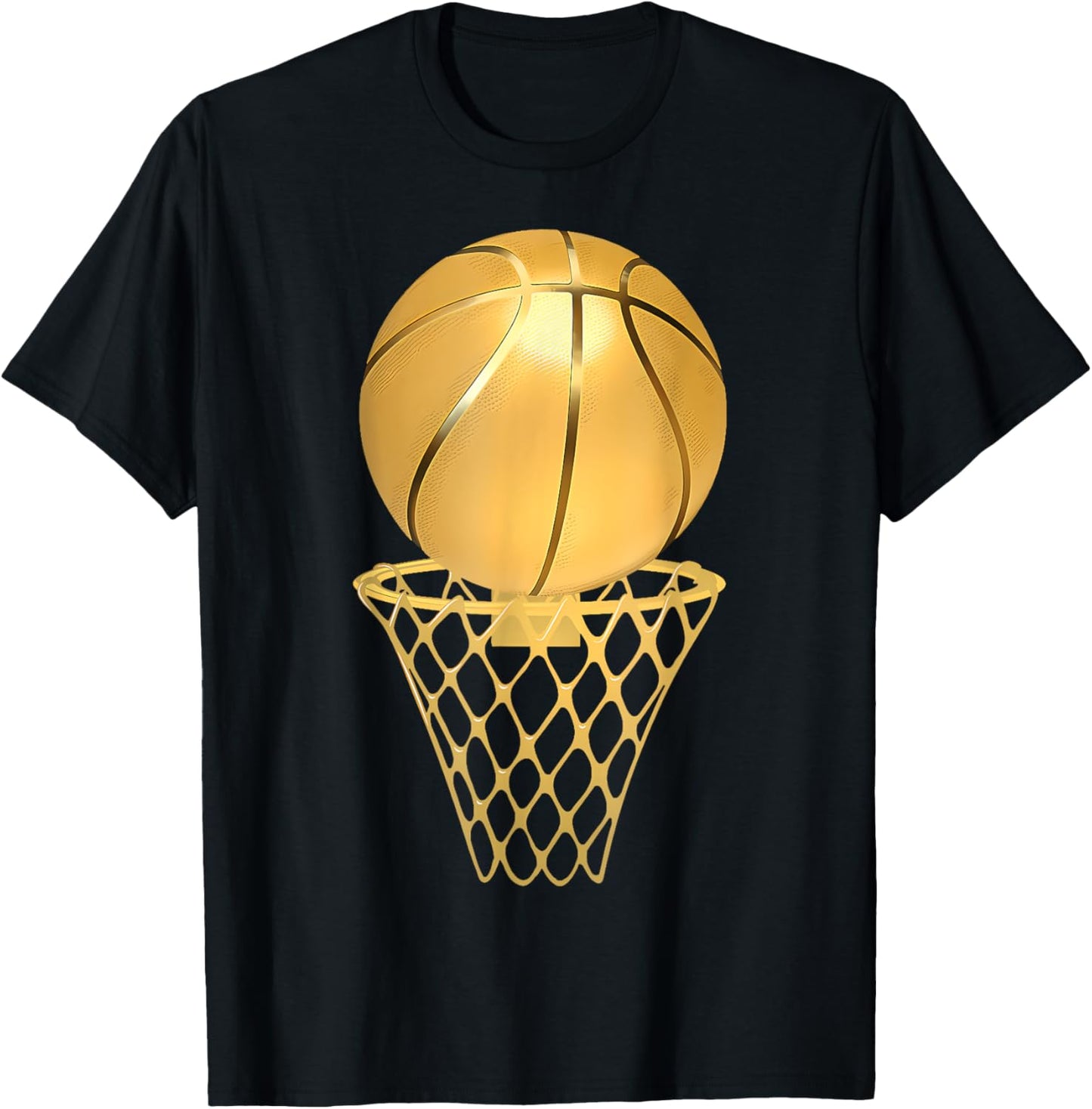 Basketball Player Trophy Game Coach Sports Lover Gold T-Shirt - T-Shirt | Black