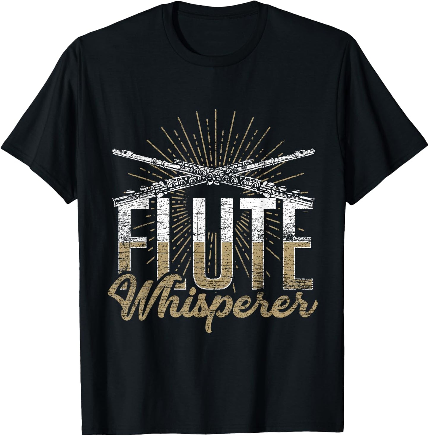 Musical Instrument Marching Band Music Gift Flute T-Shirt - T-Shirt | Black