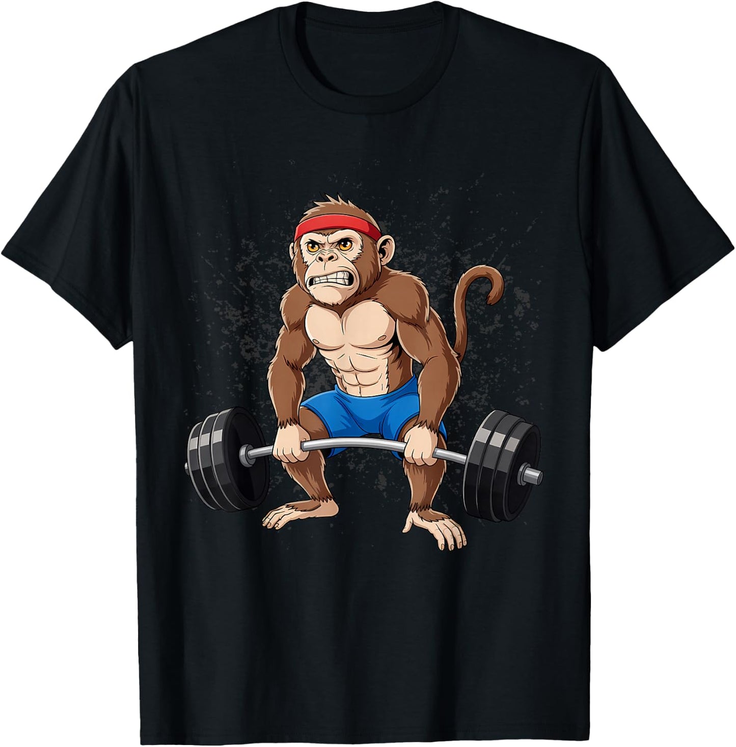 Monkey Weightlifting Powerlifting Deadlift Fitness T-Shirt - T-Shirt | Black
