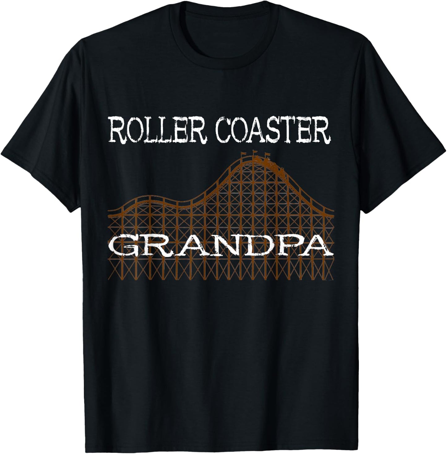 Roller Coaster Grandpa Senior Thrillseeker Amusement Park T-Shirt - T-Shirt | Black