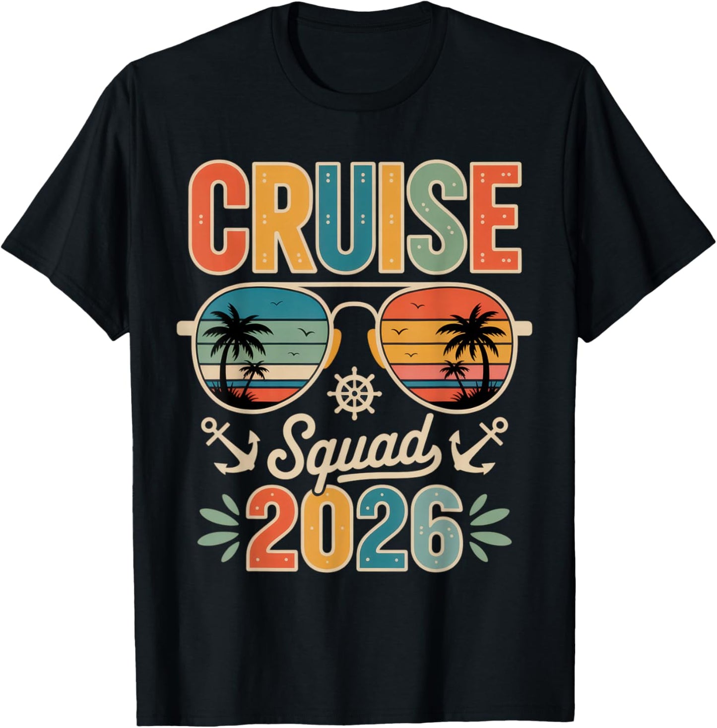 Cruise Squad 2026 Travelers Summer Adventure Beach Vibes T-Shirt - T-Shirt | Black