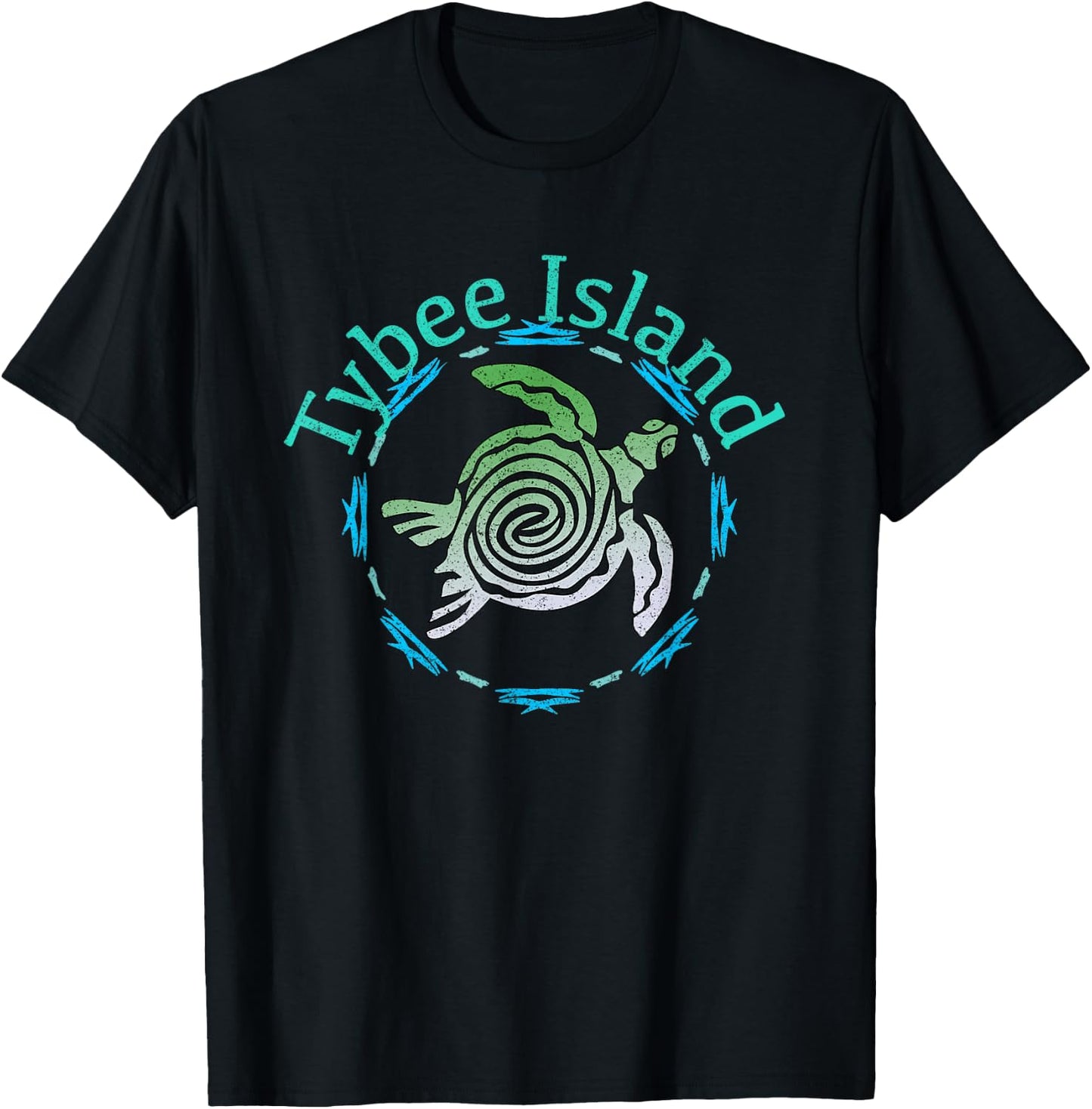 Tybee Island Design / Vintage Tribal Turtle Gift T-Shirt - T-Shirt | Black