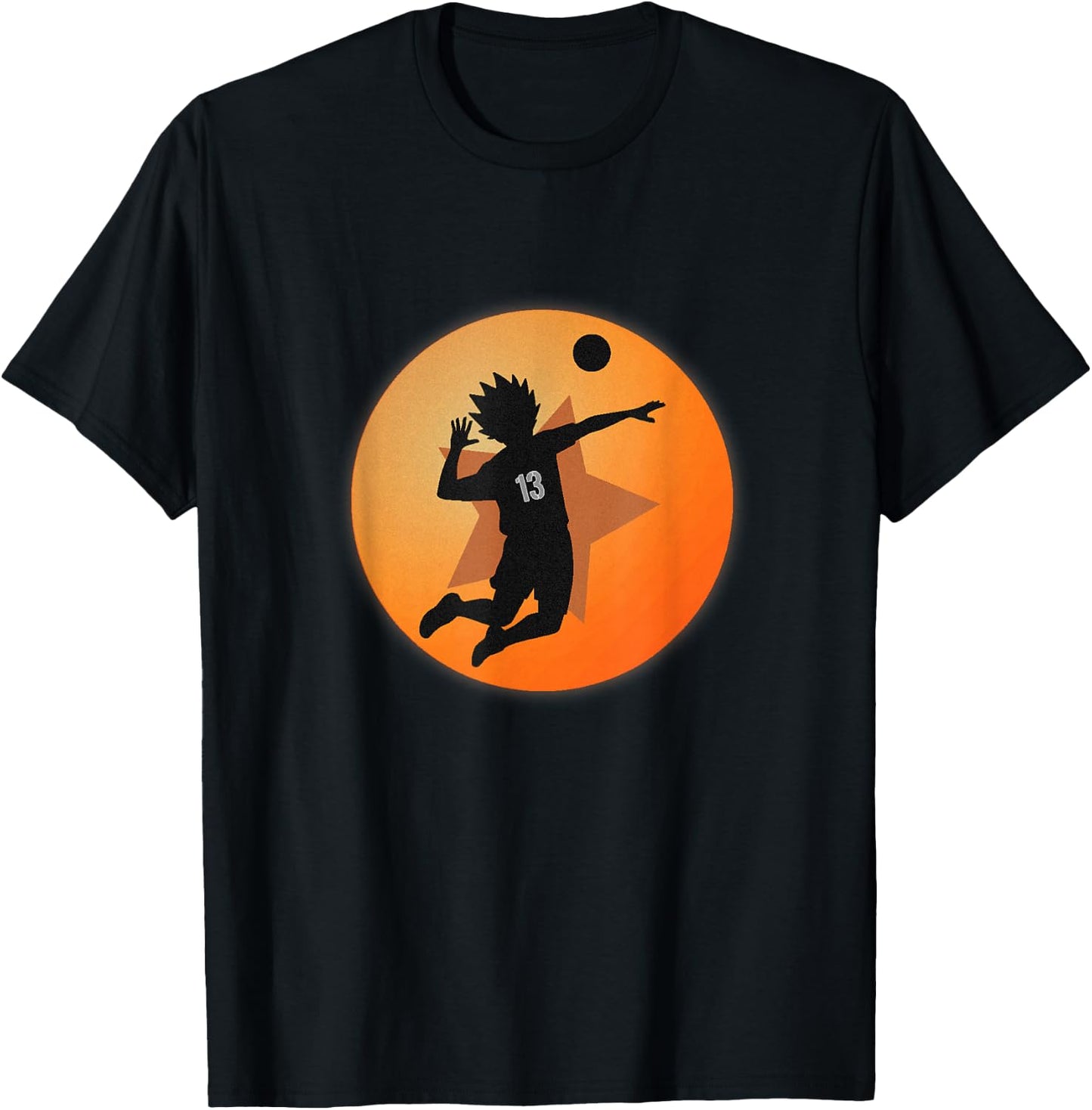 Anime Merch Japanese Number 13 Star Anime Volleyball T-Shirt - T-Shirt | Black