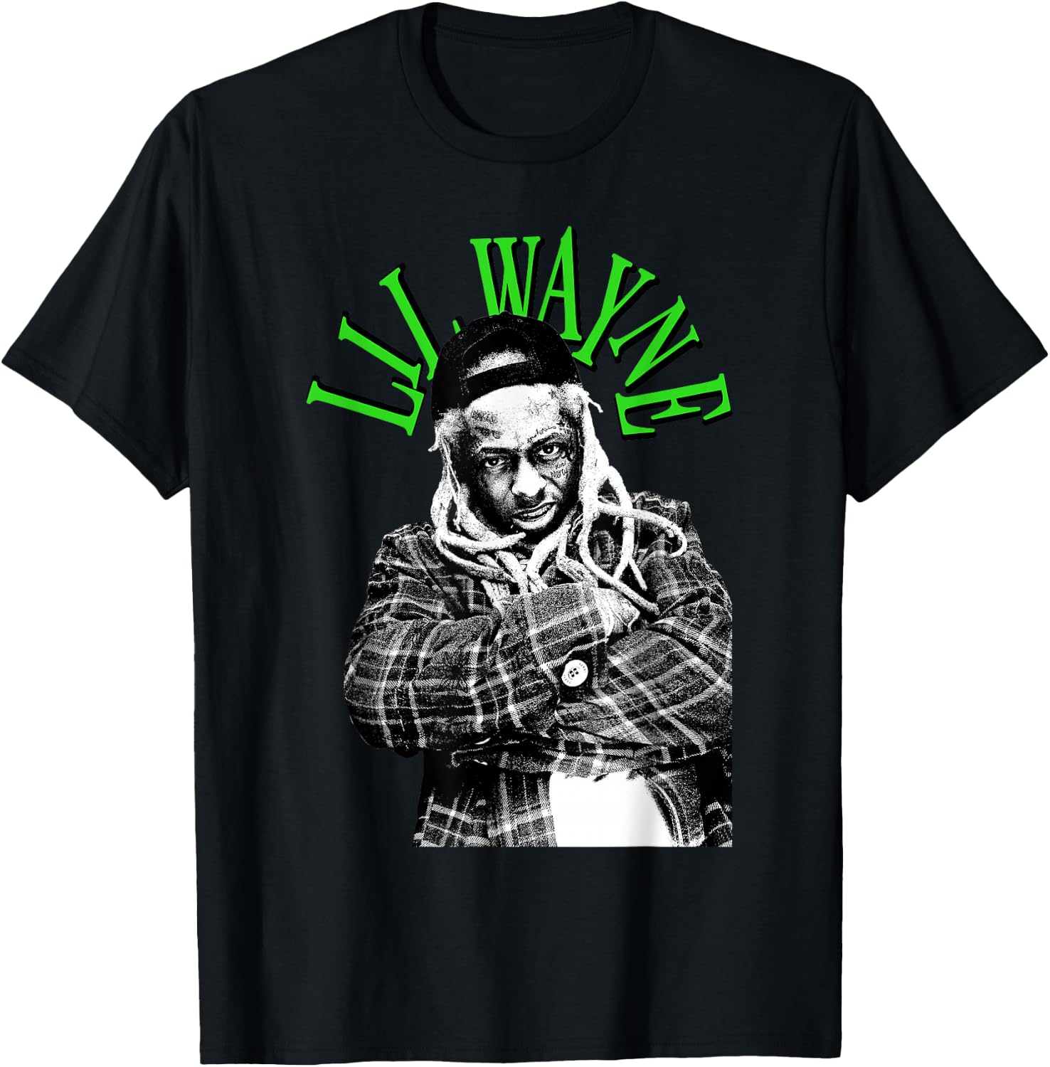 Lil Wayne Green Photo T-Shirt - T-Shirt | Black