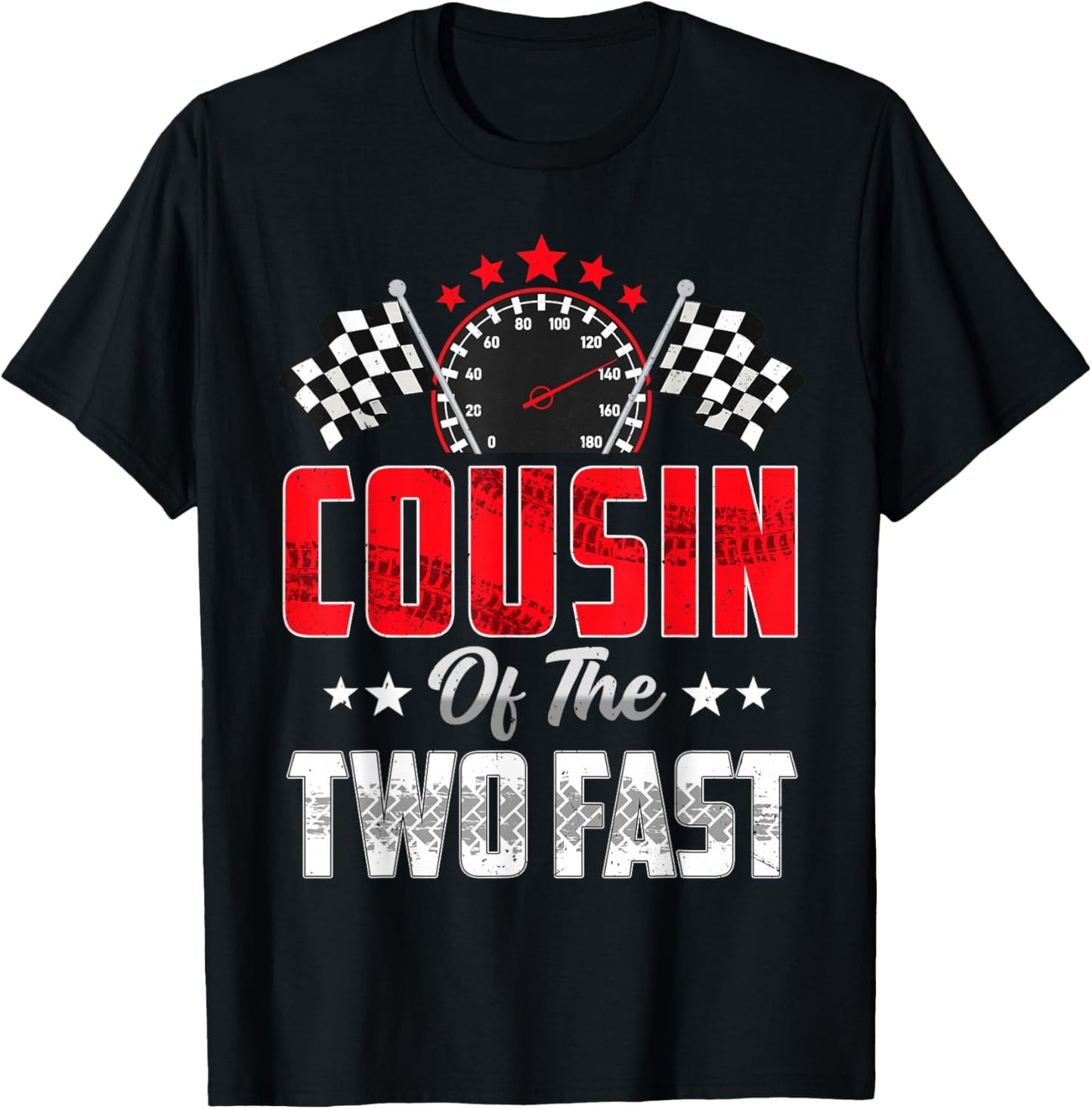 Cousin of The Two Fast 2nd Birthday Racing Car Family T-Shirt - T-Shirt | Black