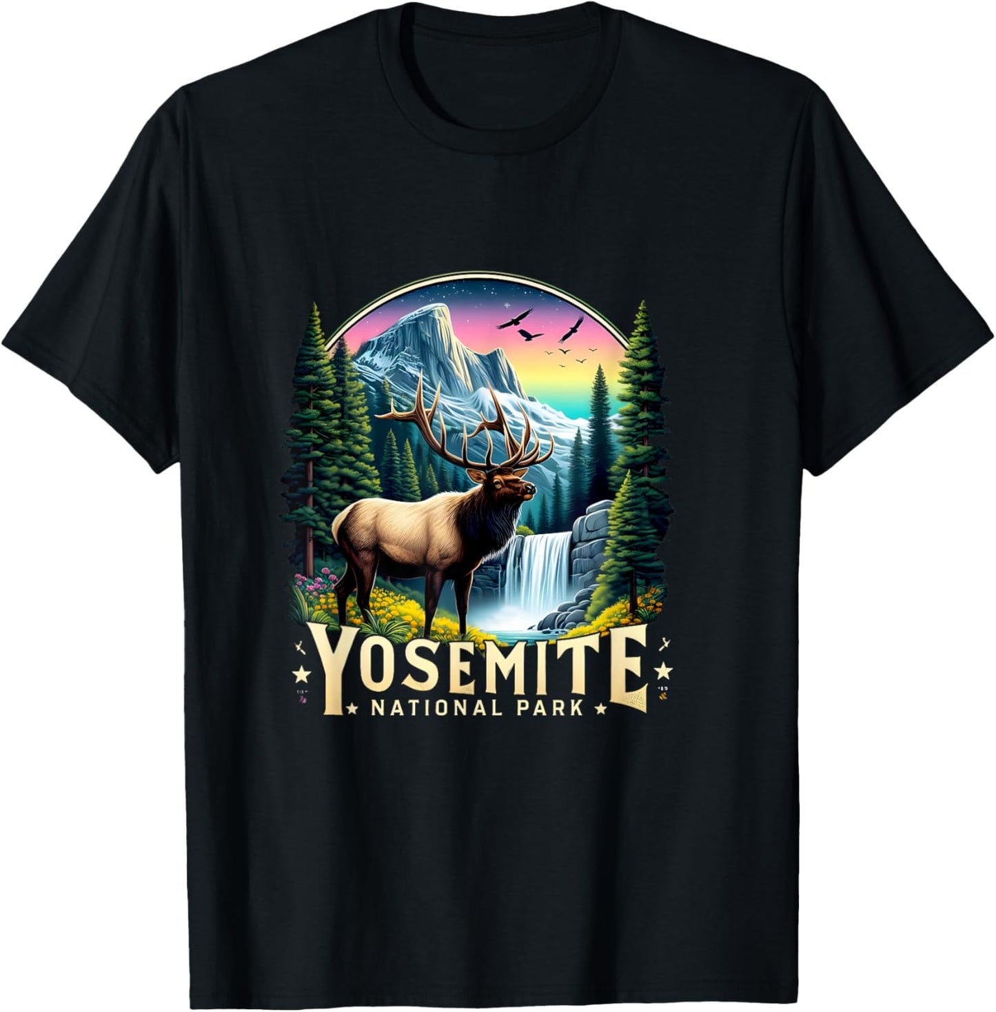 Yosemite Road Trip 2025 Family National Park T-Shirt - T-Shirt | Black