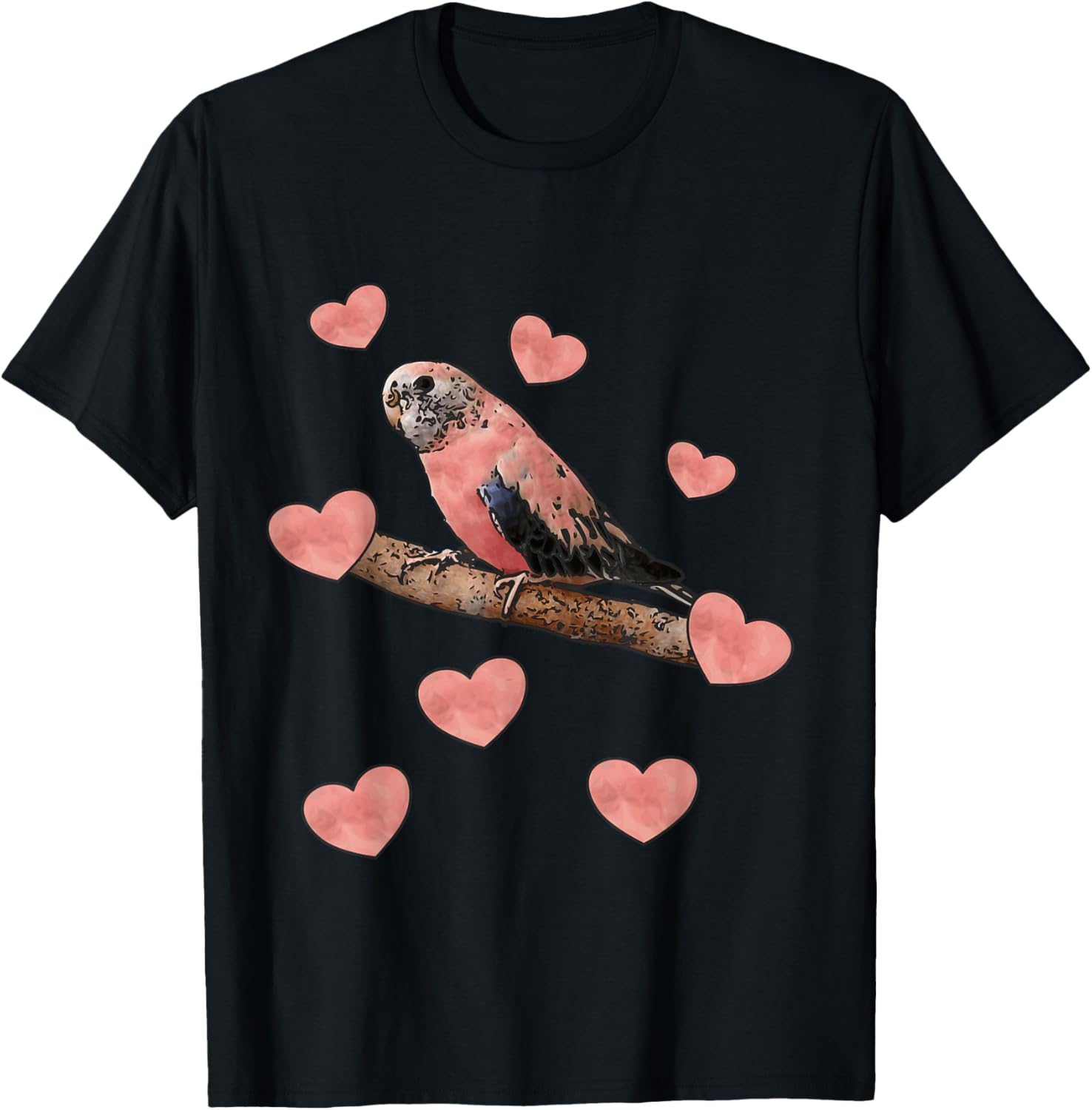 Bourke parakeet love T-Shirt - T-Shirt | Black