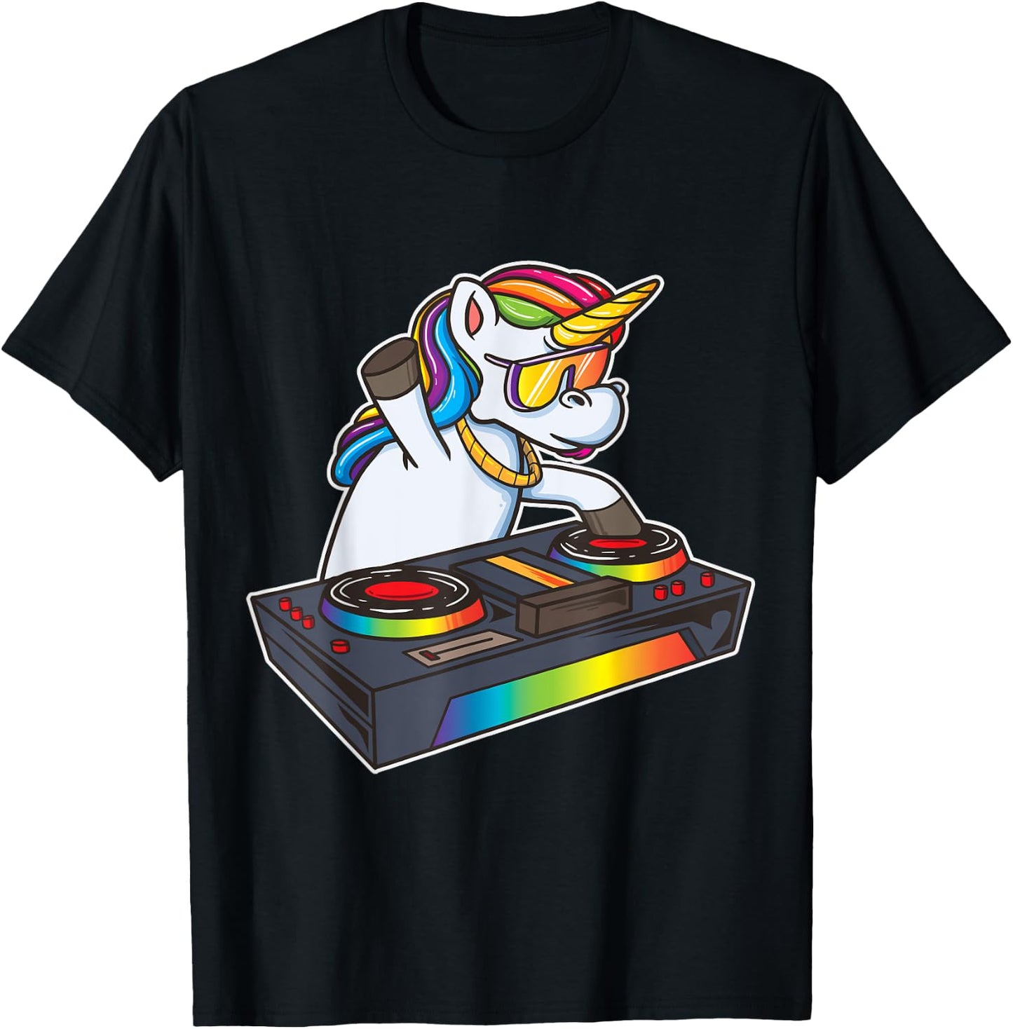 Unicorn DJ Party Club Disk Jockey Shirt EDM Dance Club Gift T-Shirt - T-Shirt | Black