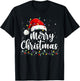 Merry Christmas Lights Red Santa Hat Xmas Family Men Women T-Shirt - T-Shirt | Black