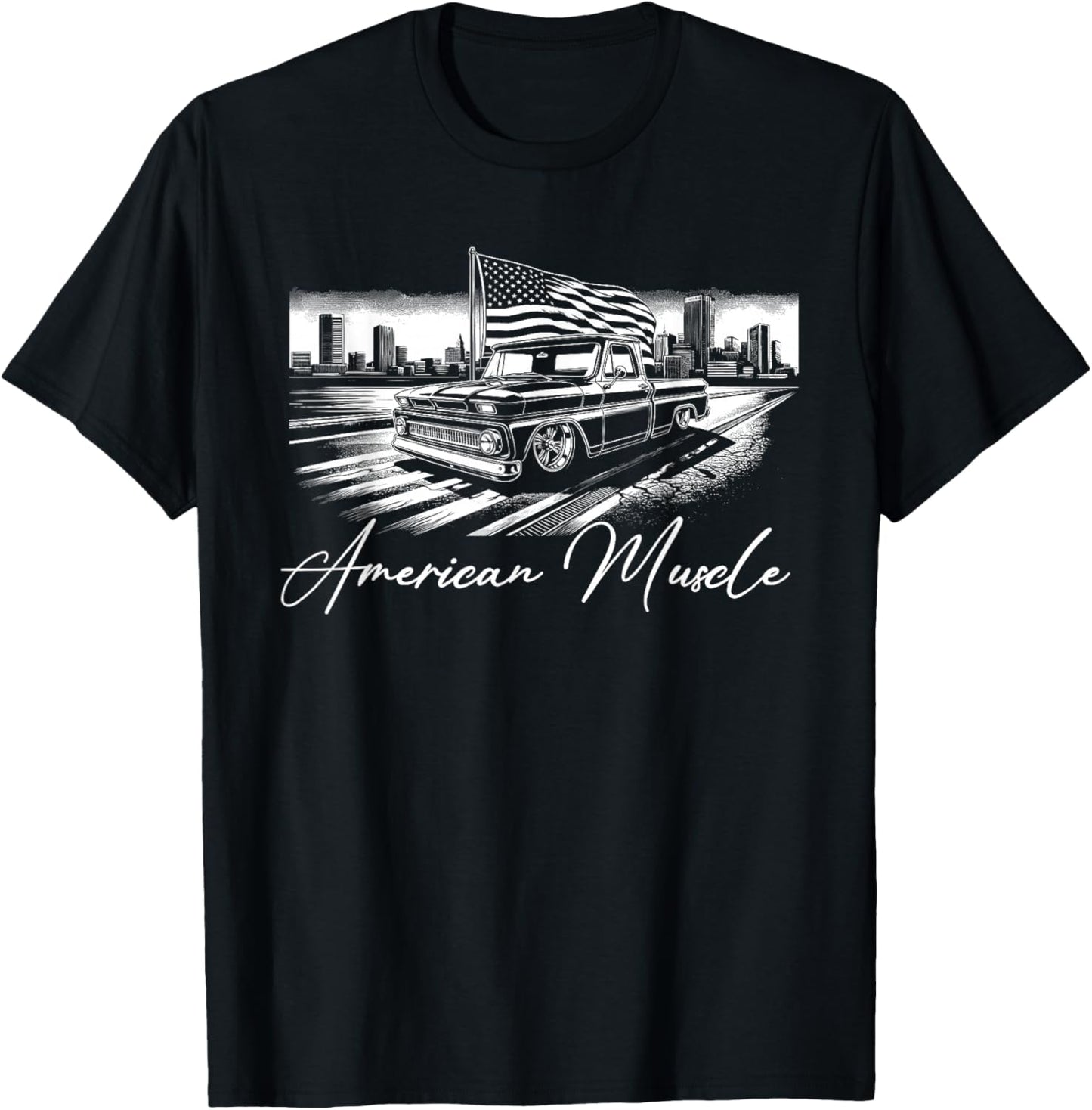 Truck First Generation Custom 10 Classic C10 Truck American T-Shirt - T-Shirt | Black