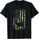 Camo American Flag Llama Camouflage 4th of July Animal Lover T-Shirt - T-Shirt | Black