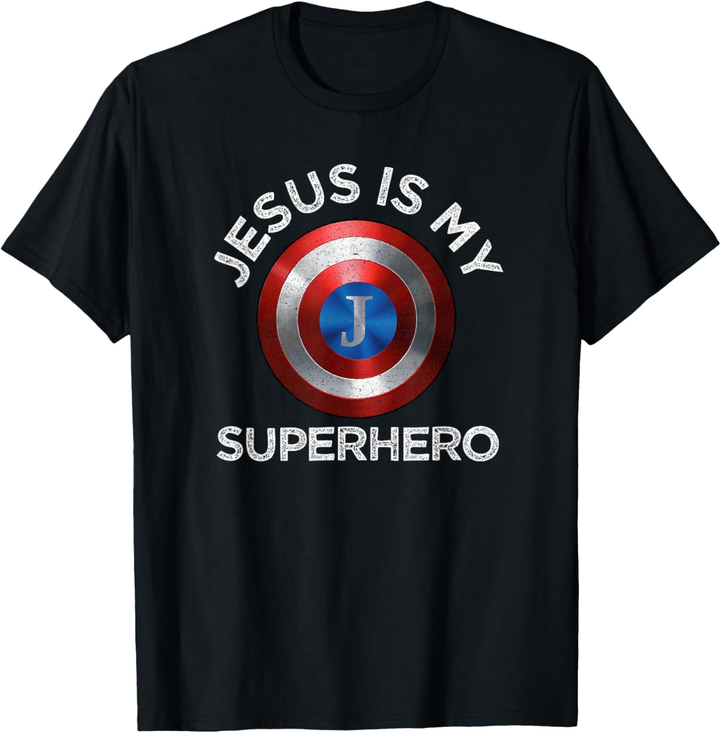 Jesus Is My Superhero Cute Powerful Christian Gift American T-Shirt - T-Shirt | Black