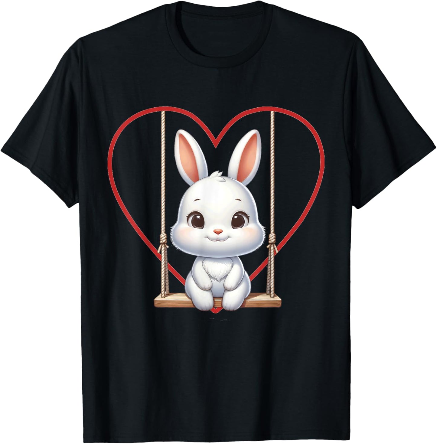 Cute Bunny Graphic Rabbit Women Girls T-Shirt - T-Shirt | Black