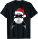 Joyful Orca Santa on Orca Christmas T-Shirt - T-Shirt | Black