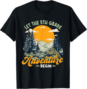 Let get 5th grade adventure begin boys girls back to school T-Shirt - T-Shirt | Black