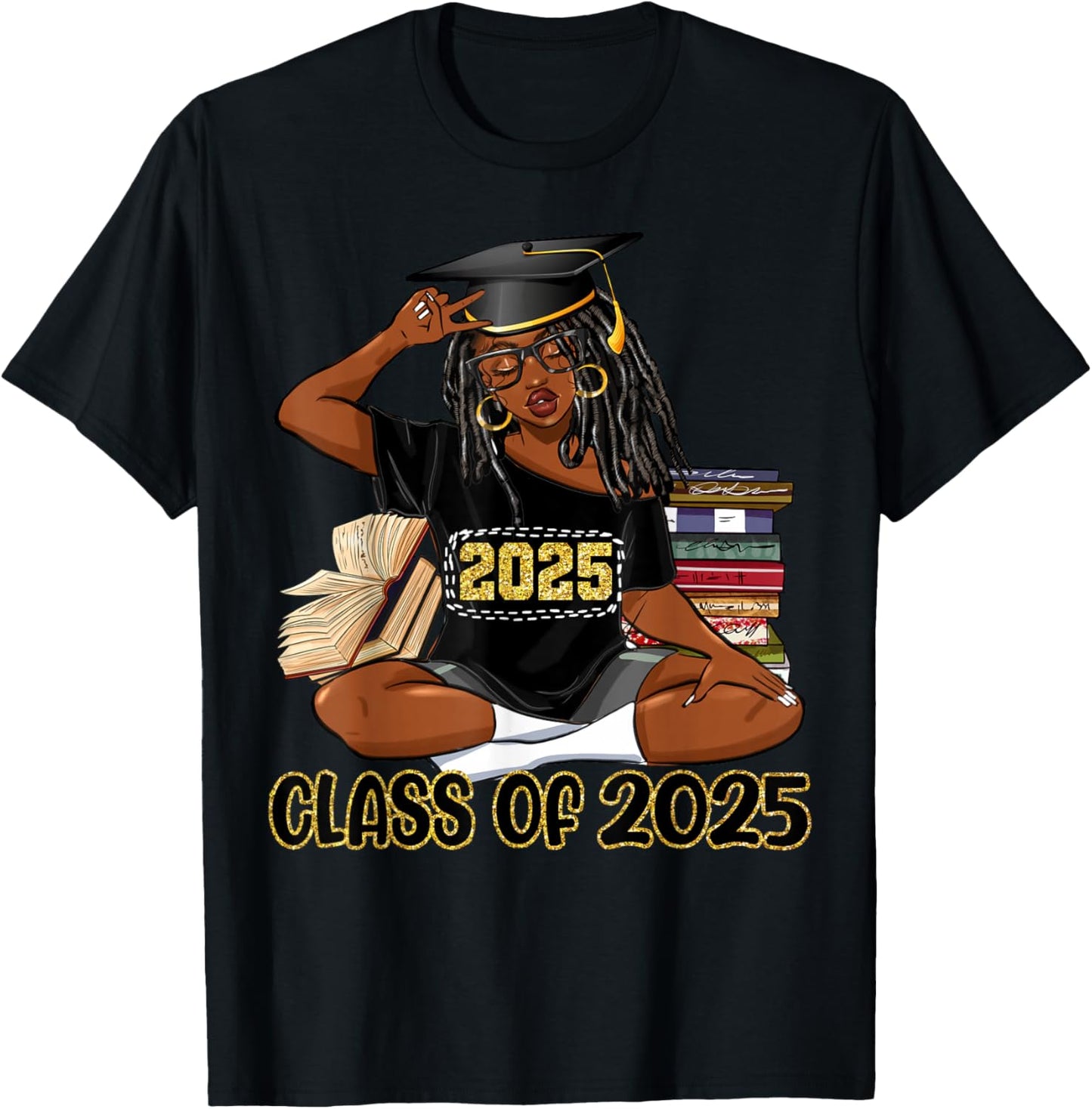 Class Of 2025 African American Women Black Girl Graduation T-Shirt - T-Shirt | Black