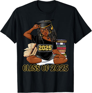 Class Of 2025 African American Women Black Girl Graduation T-Shirt - T-Shirt | Black