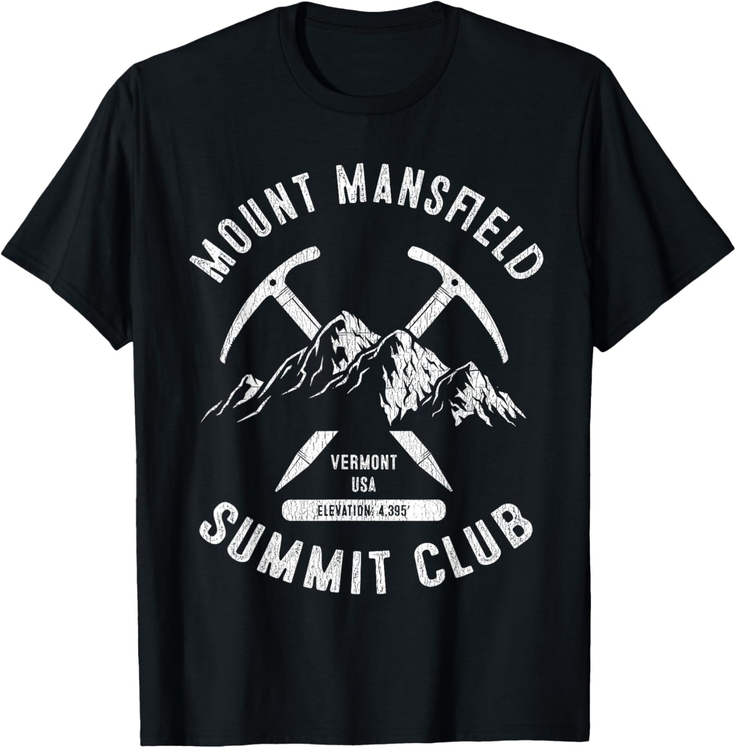 Mount Mansfield Summit Club I Climbed Mt Mansfield Vermont T-Shirt - T-Shirt | Black