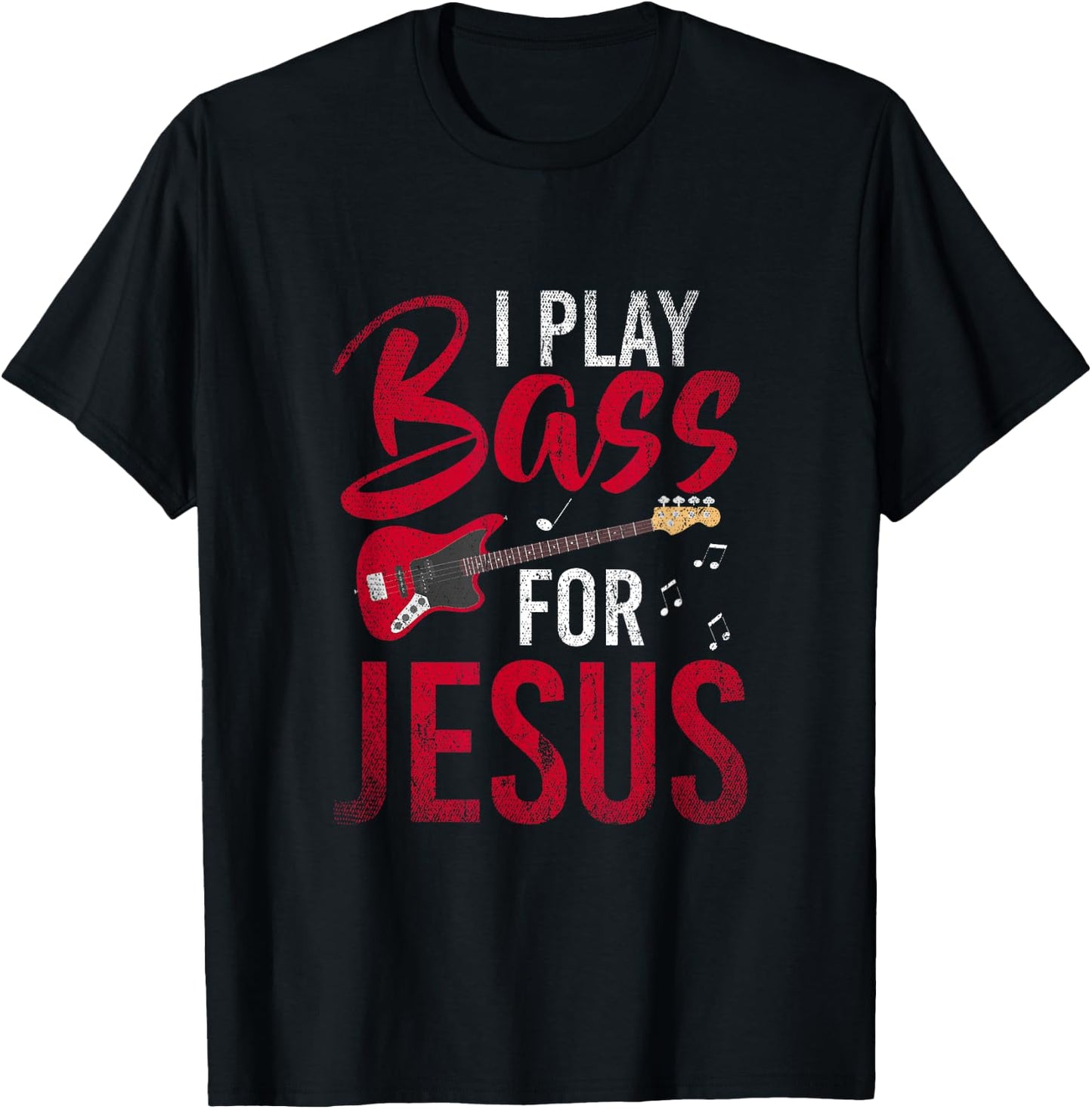 Christian Bassist Bass Player Jesus Bass Guitar T-Shirt - T-Shirt | Black
