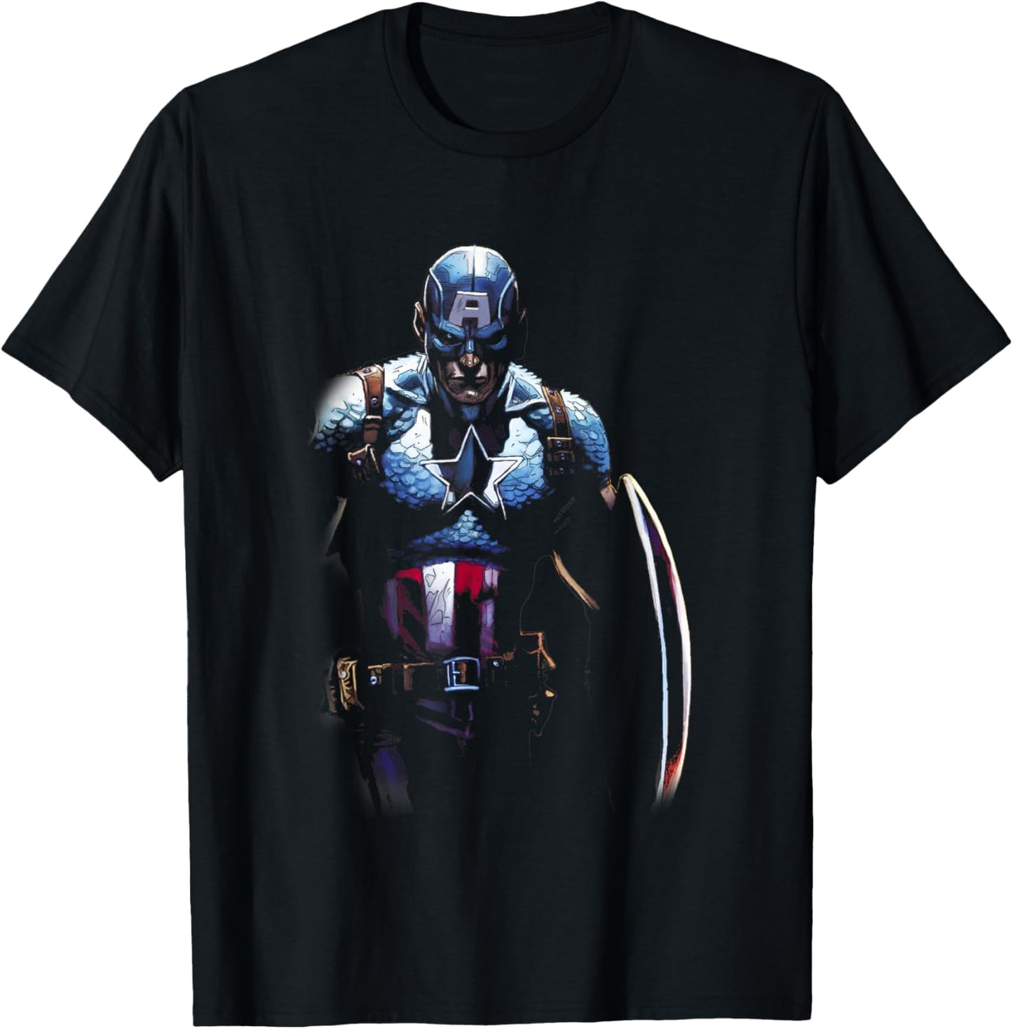 Marvel Comics Classic Captain America Dark Justice Poster T-Shirt - T-Shirt | Black