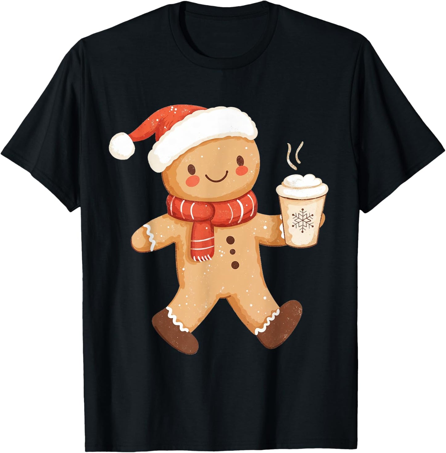 Gingerbread Coffee Lover Xmas Cookie Baking Women Christmas T-Shirt - T-Shirt | Black