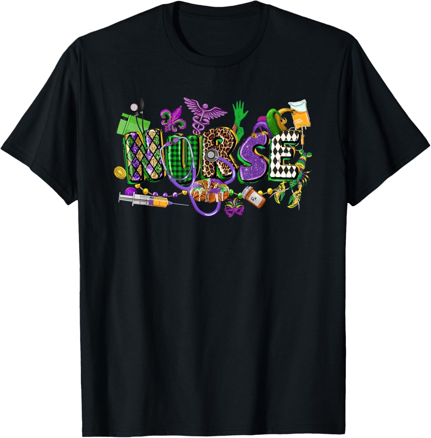 Mardi Gras Nurse Carnival Parade ICU RN Nursing School Women T-Shirt - T-Shirt | Black