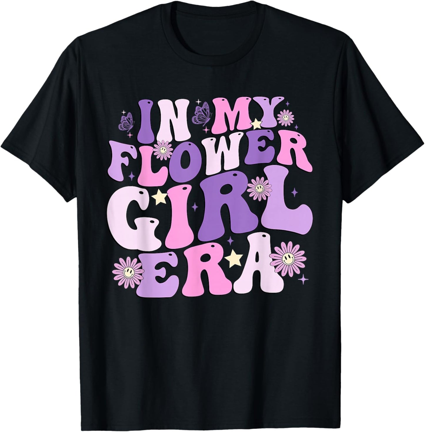 Flower Girl Shirt Groovy In My Flower Girl Era T-Shirt - T-Shirt | Black