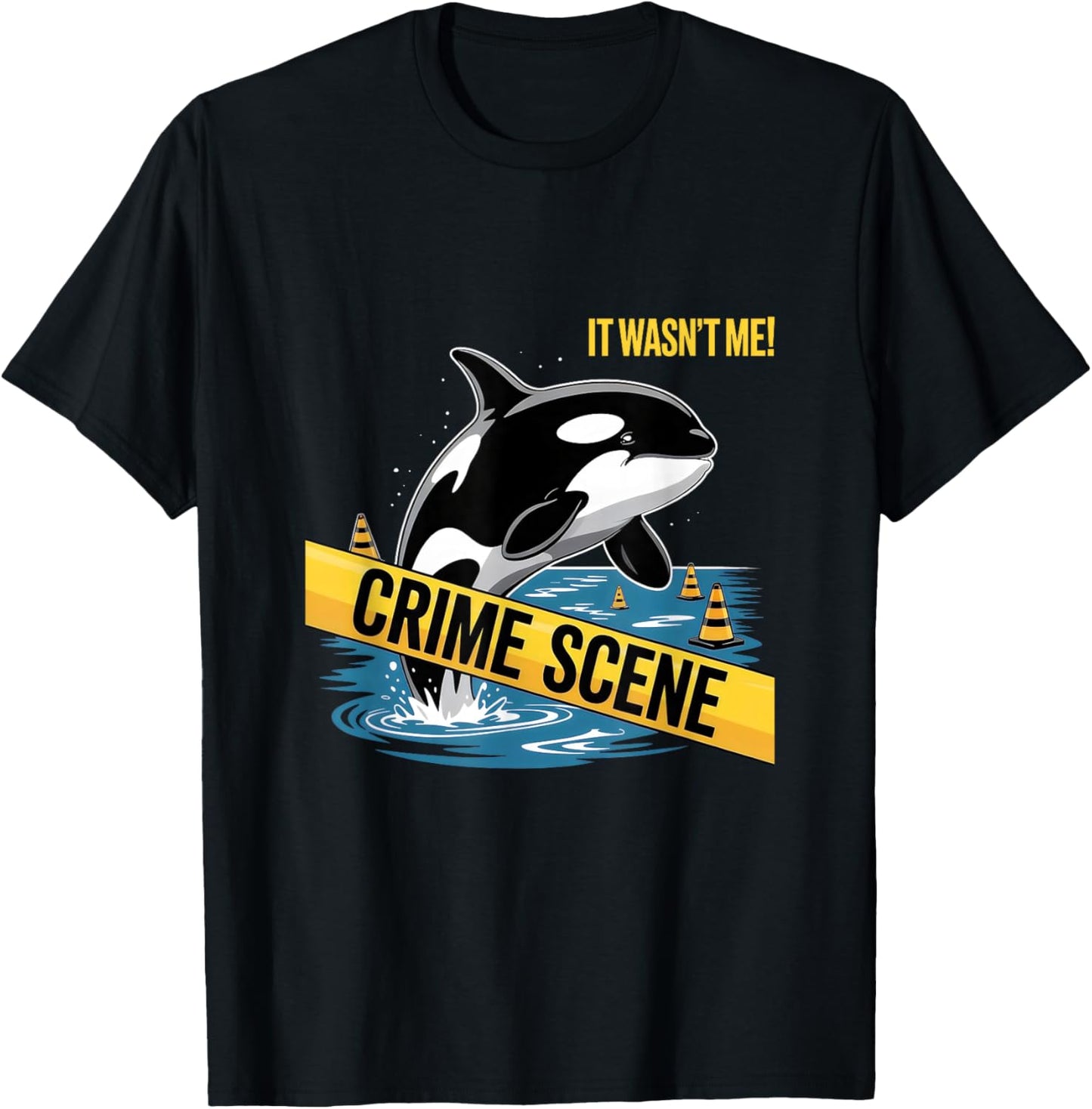 Orca Killer Whale Crime Scene Ocean T-Shirt - T-Shirt | Black
