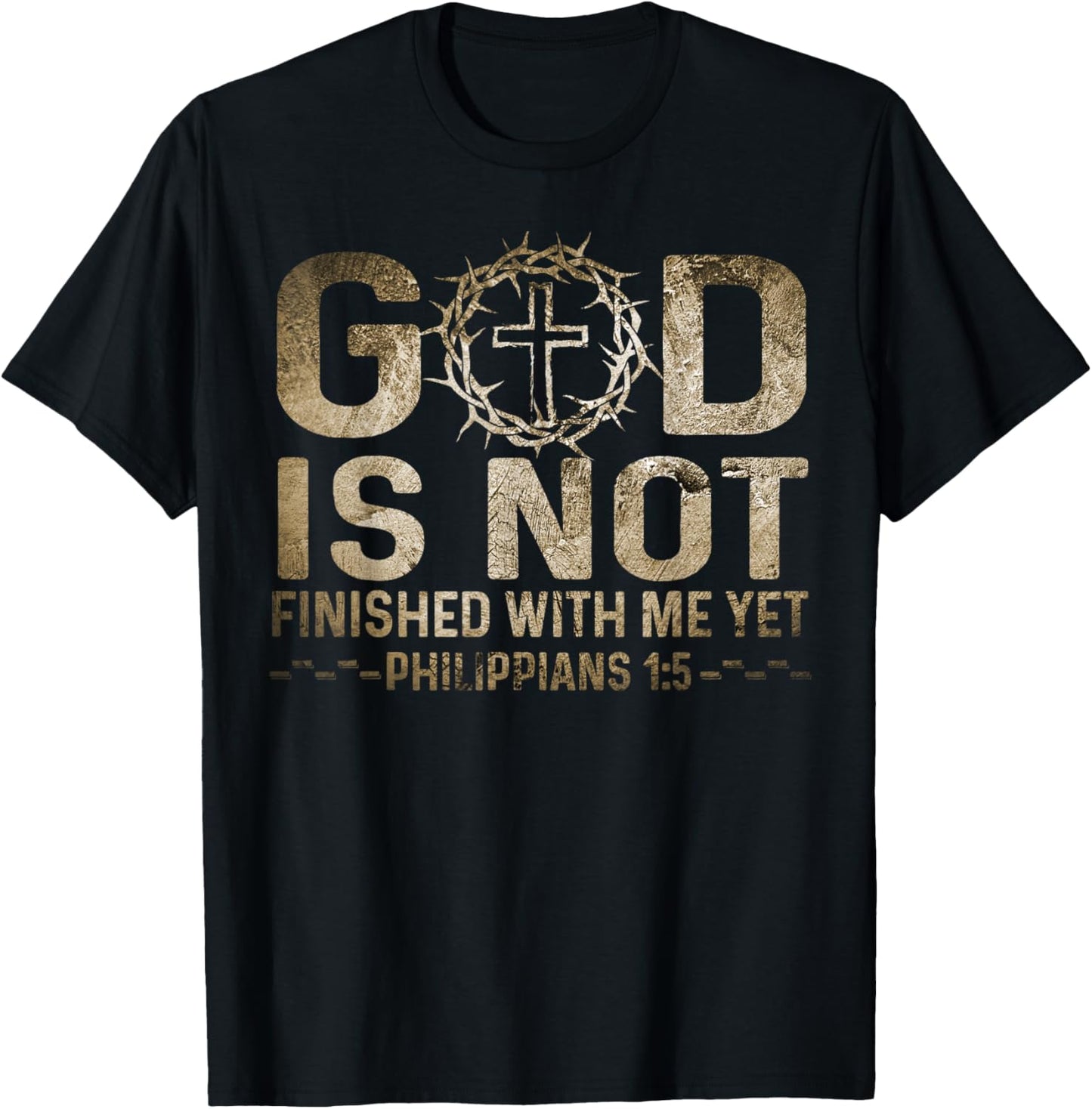 Retro God Is Not Finished With Me Yet Christian Religious T-Shirt - T-Shirt | Black