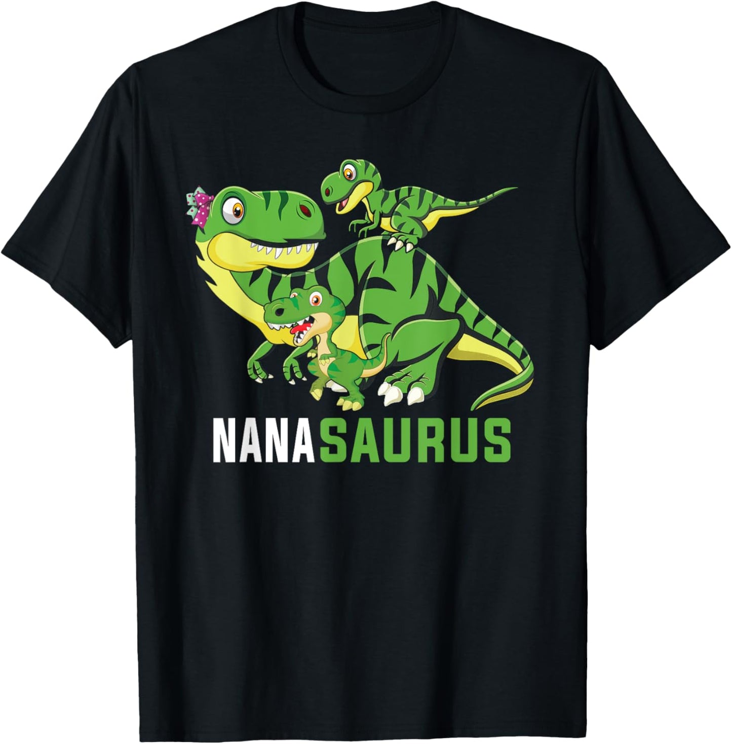 NANAsaurus Cute NANA Saurus Dinosaur Matching Family T-Shirt - T-Shirt | Black