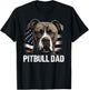 Best Pitbull Dad American Flag | Pitbull T-Shirt - T-Shirt | Black