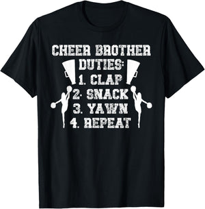 Cheer Brother Duties Cheer Bro Of A Cheerleader Brother T-Shirt - T-Shirt | Black