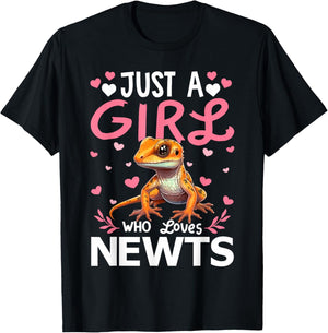 Newt Lover Just A Girl Who Loves Newts T-Shirt - T-Shirt | Black