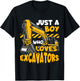 Kids Construction Vehicle Just A Boy Who Loves Excavators T-Shirt - T-Shirt | Black