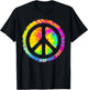 Tie-Dye Peace Sign Hippie T-Shirt - T-Shirt | Black